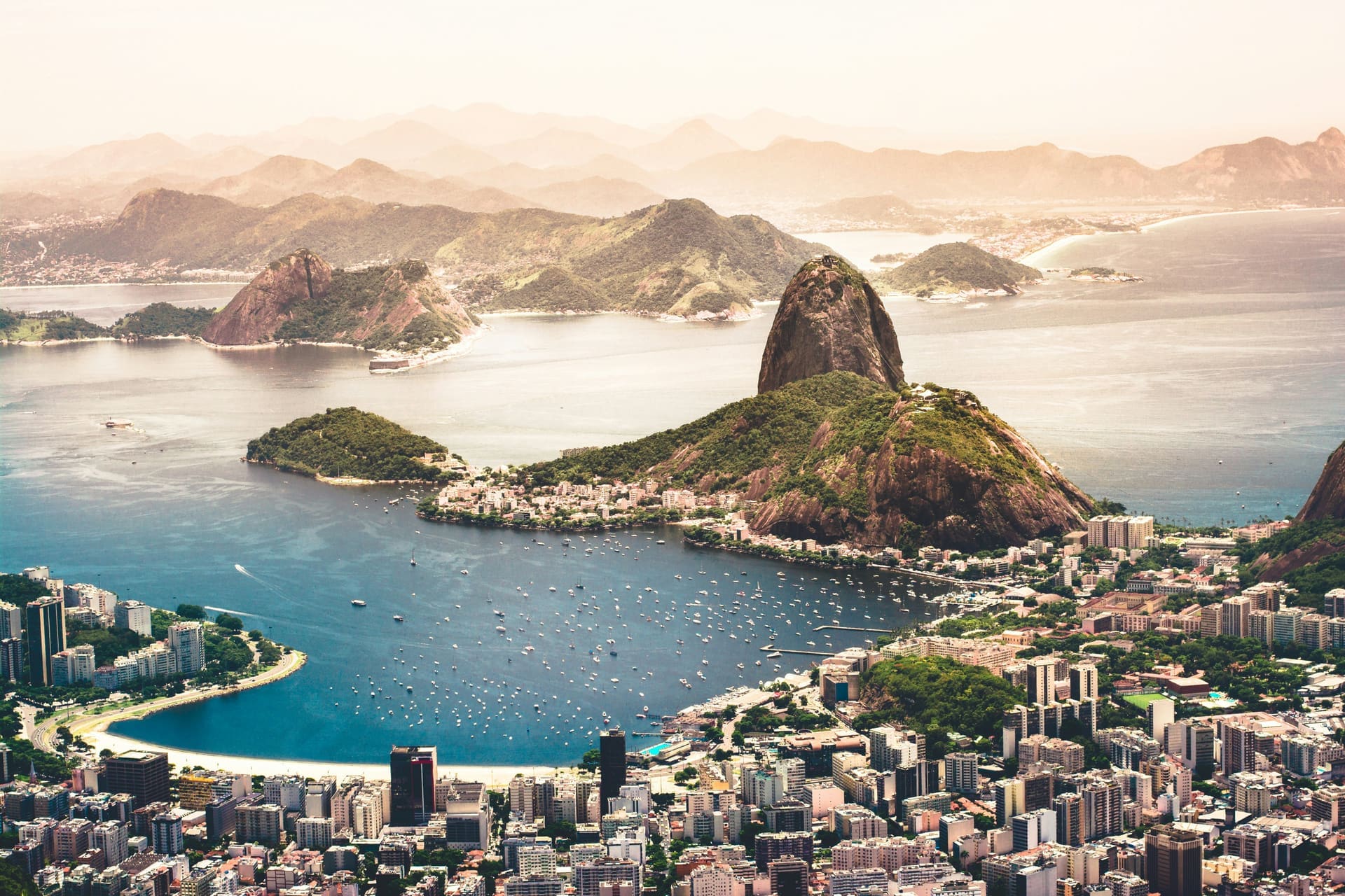 Sugarloaf Mountain viewed from Botafogo in Rio de Janeiro